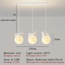 GobekUsa Kids Room LED Chandeliers White Bear Bunny Pendant Light Glass Bedside Lamp