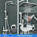 GobekUsa Digital Rainfall Shower System Mixer Set 4-way Bathroom Faucets Kit