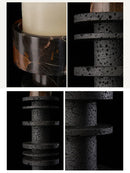 GobekUsa Black Marble Pillar Candlestick for Elegant Table Centerpieces