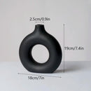 GobekUsa Ceramic Donut Vase: Nordic Art Pampas Grass Home Decor Office Living Room