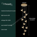 GobekUsa Crystal Chandelier: Modern Luxury Pendant Lights for Living Room, Staircase, Villa