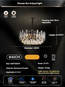 GobekUsa Gold Crystal Ceiling Chandelier: Luxury Modern LED Pendant for Home Décor