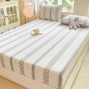 GobekUsa Cotton Jacquard Fitted Sheet Set with 2 Pillowcases, Dustproof & Anti-Slip