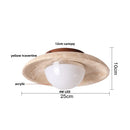 GobekUsa Acrylic LED Ceiling Lamp Yellow Travertine Wood Canopy Wabi Sabi Style