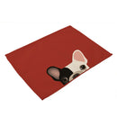 GobekUsa Dog Cat Pattern Cotton Linen Dining Table Mats 32*42cm