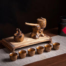 GobekUsa Ceramic Kung Fu Tea Set: High-End, Retro, Anti-Scalding, Easy Home Brewing