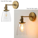 GobekUsa Industrial Dome Glass Wall Sconce Light - Single Fixture with Clear Shade