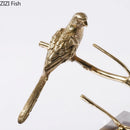 GobekUsa Copper Bird Statue Crystal Base Ornament - Room Aesthetic Decor