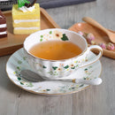 GobekUsa Elegant Gold Flower Cup & Saucer Set - Delicate Porcelain Tea Coffee Mug
