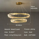 GobekUsa Gold LED Crystal Pendant Chandelier for Luxury Living Dining Room LightingDécor