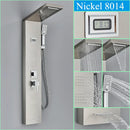 GobekUsa Black Shower Panel Column Wall Mount Rainfall Waterfall Faucet Hot Cold Mixer Tap