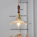 GobekUsa Amber Glass LED Pendant Light Fixture Nordic Modern Copper Hanging Lamp