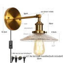 GobekUsa Industrial Loft LED Wall Light for Bedroom, Bathroom, Stairs - Plug In Iron Lamp