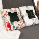 GobekUsa Christmas Flannel Blanket with Plush Ball - Multi-Functional Winter Shawl & Cushion