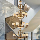 GobekUsa Jade Zinc Alloy Chandelier for Living Room, Restaurant, Hall - Elegant Chinese Design