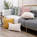 GobekUsa Corduroy Pompom Cushion Cover 45x45 for Sofa Living Room