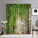 GobekUsa Green Leaf Plant Printed Curtains for Home Decoration and Modern Vibes