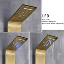 GobekUsa LED Blue Light Shower System with Temperature Display, Massage Column, Waterfall Rainfall