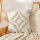 GobekUsa Boho Beige White Embroidered Pillow Cases Set