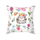 GobekUsa Easter Rabbit & Eggs Pillowcase: Festival Home Decor Flower Bunny Print Cushion Cover