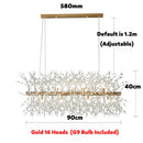 GobekUsa Dandelion LED Chandelier, Modern Crystal Stainless Steel Ceiling Light