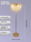GobekUsa Crystal Gold LED Floor Lamp: Nordic Luxury for Living Room & Bedroom