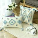 GobekUsa Boho Blue Diamond Moroccan Cushion Cover 45x45cm Home Decor