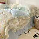 GobekUsa Korean Lace Ruffles Bedding Set with Bed Skirt, Soft Skin-Friendly Material