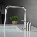 GobekUsa Brushed Stainless Steel Bathroom Faucet - Deck Mounted Basin Mixer Tap