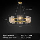 GobekUsa LED Ripples Glass Chandelier: Modern Luxury for Living Room, Bedroom, Kitchen, Bar