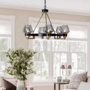 GobekUsa Luxe Glass Chandelier: Modern Retro Living Room Pendant Lamp Lighting Fixtures
