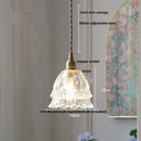 GobekUsa Brass LED Pendant Light Fixture Clear Glass Adjustable Nordic Hanging Lamp