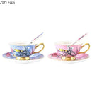 GobekUsa Cartoon Bird Pattern Ceramic Cup & Saucer Set for Dining Table and Coffee Mug