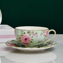 GobekUsa Elegant Flower Tea Cup Set with Spoon & Saucer