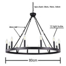 GobekUsa Black Metal LED Pendant Chandelier for Living Room and Stairs