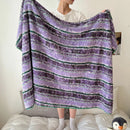 GobekUsa Boho Printed Blanket: Cozy, Multi-Functional, Half-Flannel Shawl, Single/Double Bedspread