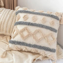 GobekUsa Geometric Tufted Tassel Pillow Cover - Handcrafted Boho Chic Cushion Cover