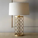 GobekUsa Gold Bird Cage Iron Desk Lamp: Minimalist European Iron Art Grid Table Light