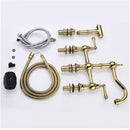 GobekUsa Gold Kitchen Faucet with Hand Shower and Pot Filler Tap