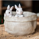 GobekUsa Lovely Rabbit Garden Flowerpot for Balcony Simulation and Garden Decor