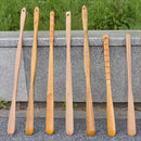 GobekUsa Bamboo Pattern Long Handle Shoehorn Shoe Lifter for Easy Shoe Wearing