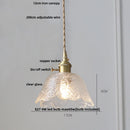 GobekUsa Amber Glass LED Pendant Light Fixture Nordic Modern Copper Hanging Lamp