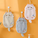 GobekUsa Cartoon Cat Kitchen Cleaning Towel: Absorbent Microfiber with Hanging Loop
