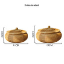 GobekUsa Handwoven Rattan Storage Box With Lid - Kitchen Food Container & Home Organizer