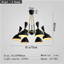 GobekUsa Nordic LED Multiple Head Chandelier - Black/White Iron Art - Living Room/Bedroom/Kitchen/Hotel