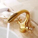 GobekUsa Gold Bathroom Sink Faucet with 2 Handles - Luxury Basin Mixer Tap