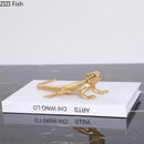 GobekUsa Golden Lizard Sculpture: Modern Metal Desk Ornament & Room Decor Artwork