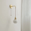GobekUsa Ceramic Copper LED Wall Lamp with Pull Chain Switch for Modern Style Interiors