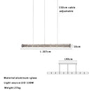 GobekUsa Glass LED Chandelier: Modern Italian Design for Dining Room, Kitchen Island, or Home Luxury