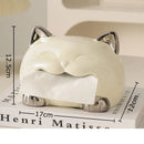 GobekUsa Cartoon Puppy Tissue Box: Cute Animals Ceramic Desk Decoration & Paper Towel Case